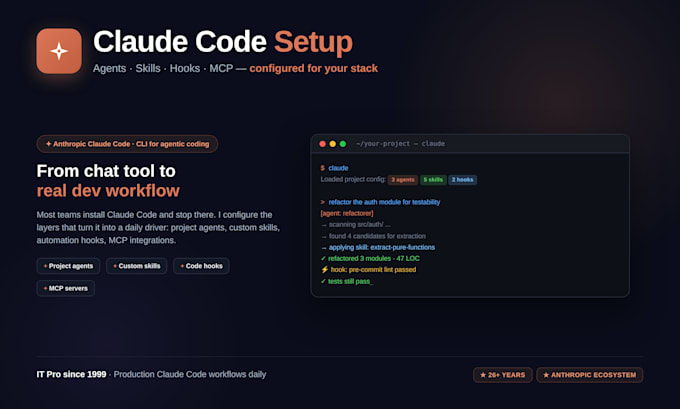 set up claude code with custom agents, skills and hooks for your dev workflow