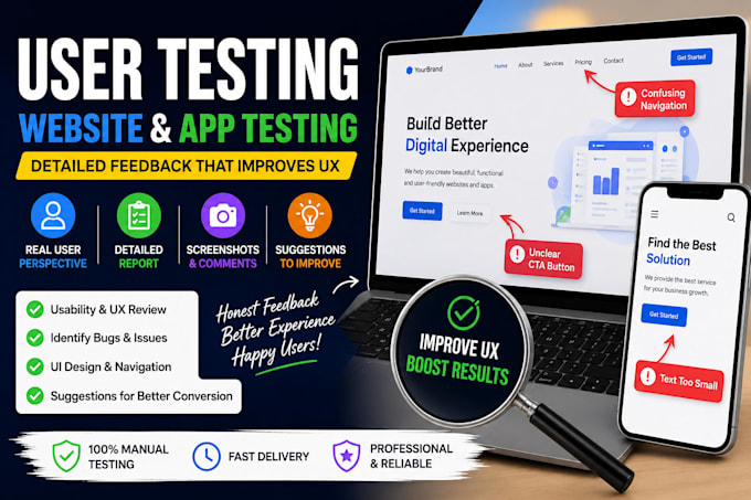 test your website like a real user and provide detailed UX feedback, bug reports