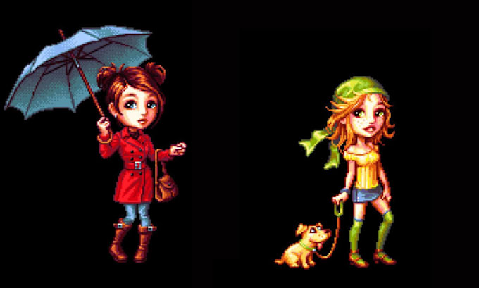 do retro pixel character art design animation, pixel art sprite sheet