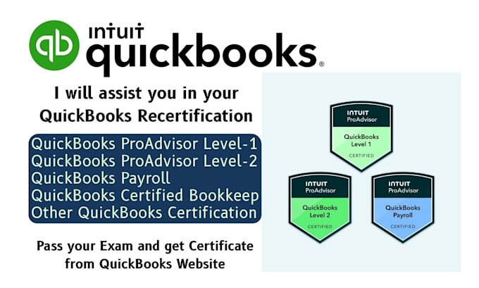 help you in quickbooks proadvisor recertification and certification