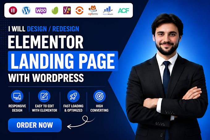 design incredible elementor landing page
