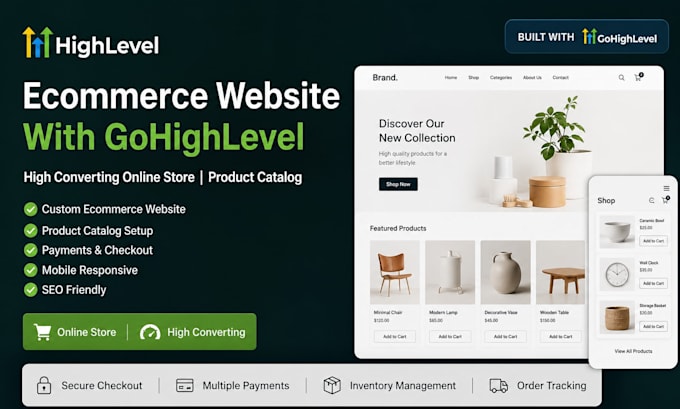 gohighlevel ecommerce website highlevel online store gohighlevel product catalog