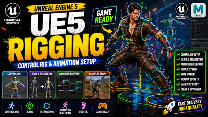create control rig and character setup in unreal engine 5