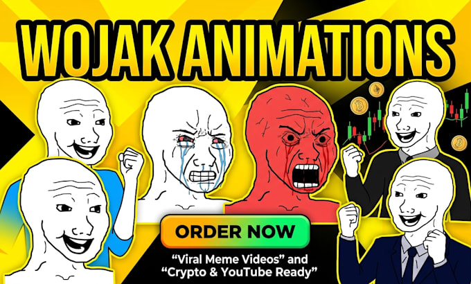 create viral wojak animations, meme animation, crypto wojak video