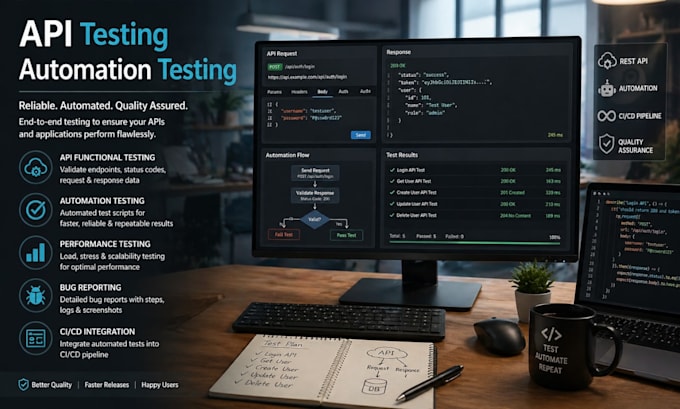 perform API, software and automation testing services