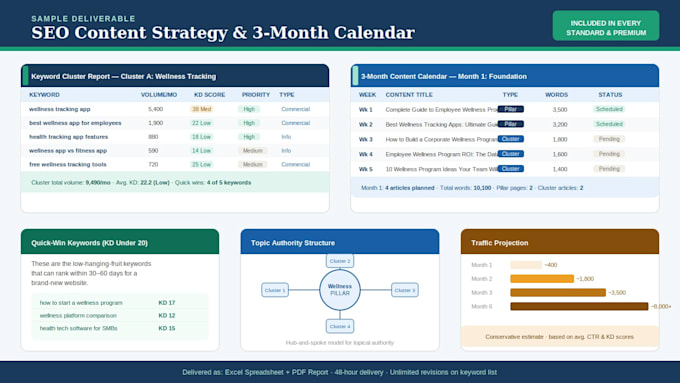 create an SEO content with keyword clusters