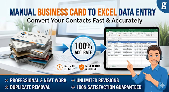 convert business cards data into excel or CRM