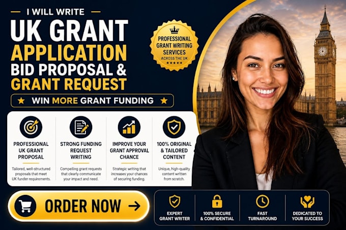 write UK grant application bid proposal and grant request
