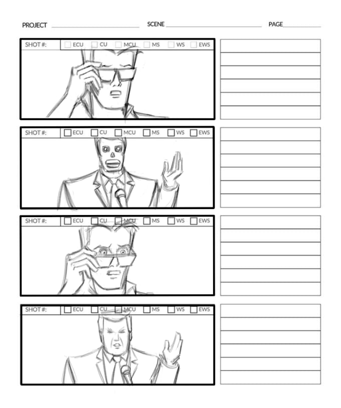 draw your storyboards for your project