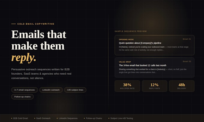write cold email sequences and outreach copy that get replies