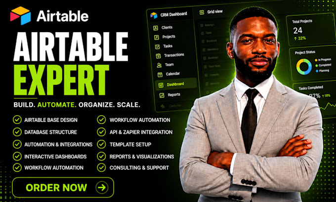 setup airtable database, airtable automation, airtable CRM softr webapp