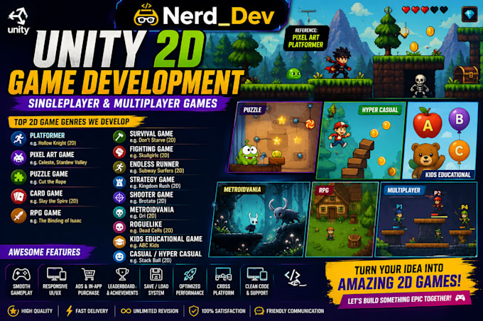 do unity 2d game development 2d multiplayer game 2d mobile game html5 webgl game