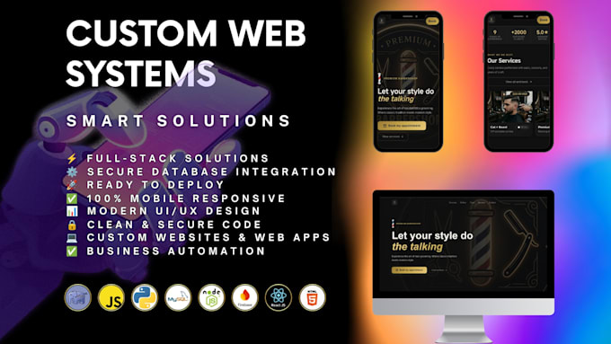 develop a custom website or web system for your business