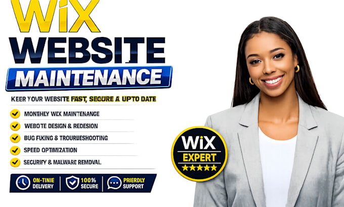 do monthly wix website maintenance speed optimization and security fix