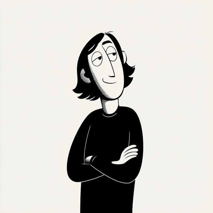 draw simple black and white illustration