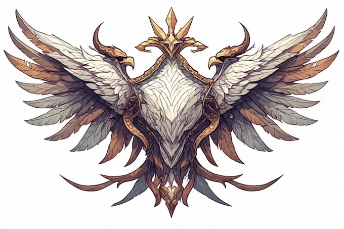 create professional fantasy crest illustrations for novels and games