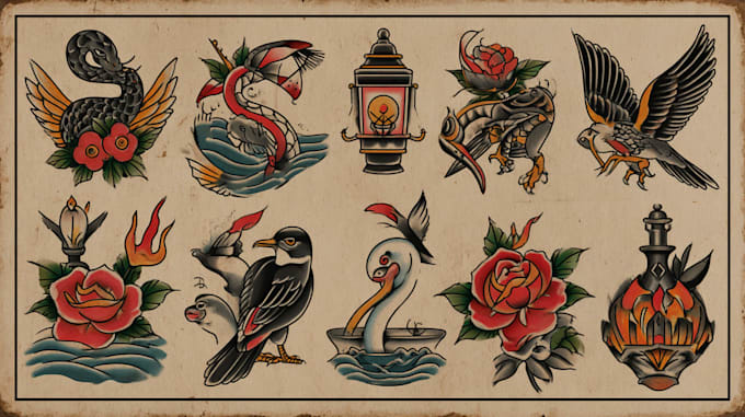 make old school tattoo illustrations
