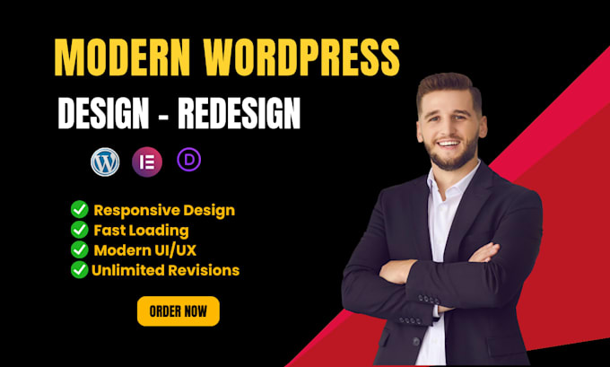 create a modern wordpress website using elementor