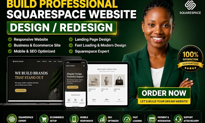 update squarespace website design or redesign squarespace website fix website