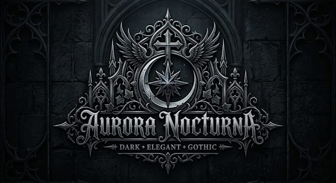 design a dark and elegant gothic logo for your brand