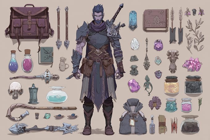 draw your dnd character and items
