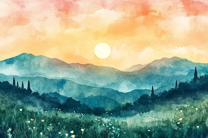 paint landscapes in watercolor