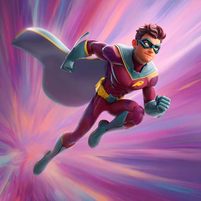 illustrate a superhero comic cover art