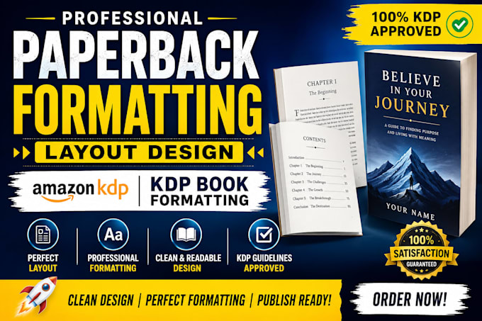 do paperback formatting, layout design, KDP book formatting