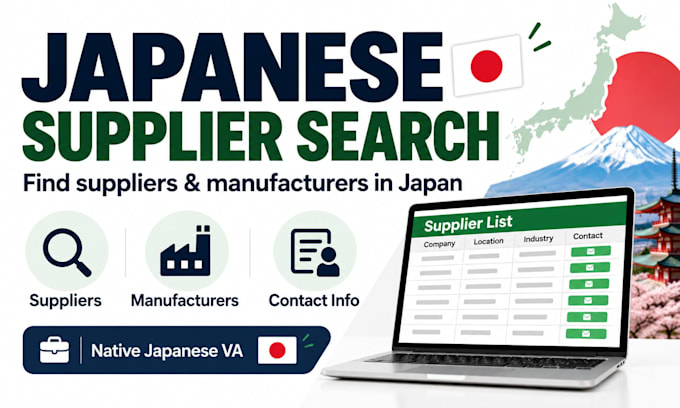 research japanese suppliers and manufacturers and contact them for you