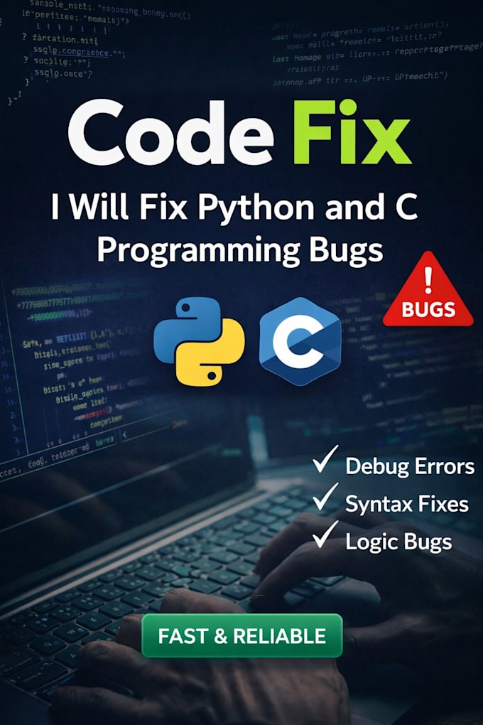 fix python and c programming bugs and errors