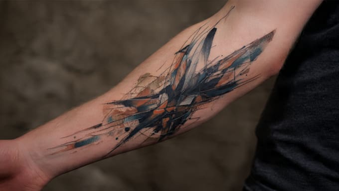 custom an abstract black tattoo design