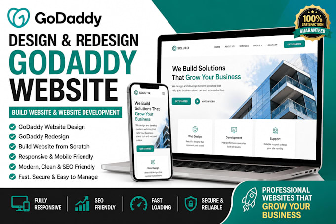 design godaddy website redesign godaddy site develop godaddy website