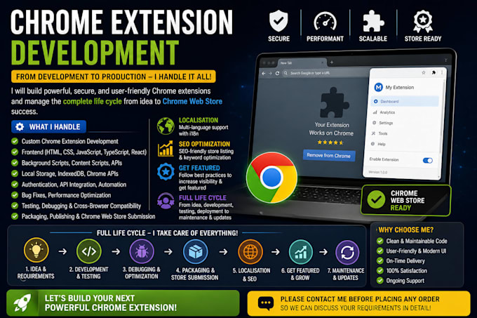 create chrome extensions, publish, localize and optimize SEO