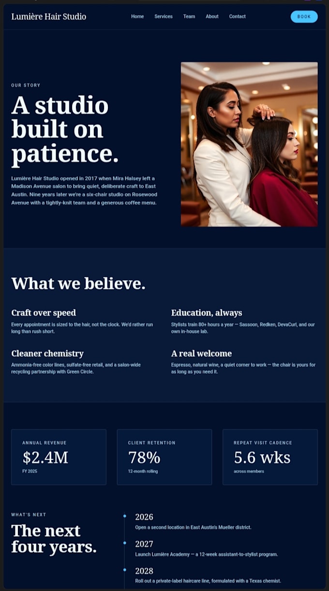 design a professional website for startups and brands