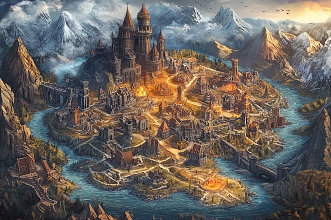 design a unique vector map, realistic or fantasy