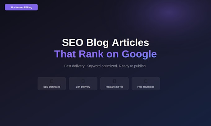 write SEO blog articles with ai assisted human editing