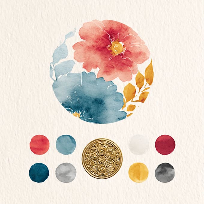 design a watercolor logo and brand kit