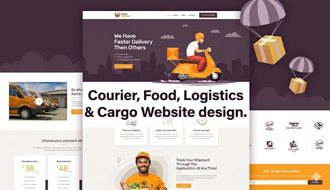 design a professional delivery website or logistics website