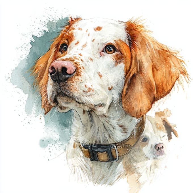 draw pet into watercolor portrait
