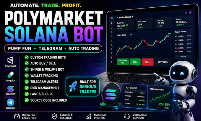 do polymarket bot, pump fun, solana trading bot, telegram bot, auto trading