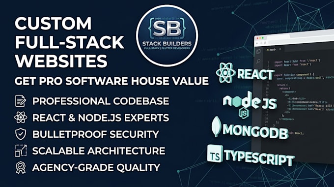 develop custom full stack website with react and node js