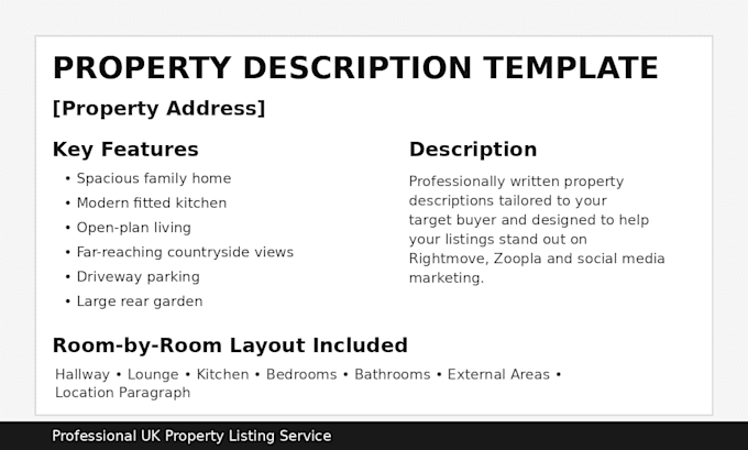 write a property description for uk estate agents