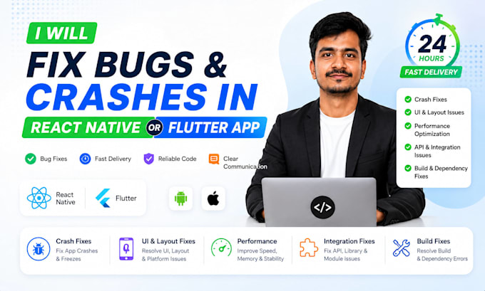 fix bugs and crashes in your react native or flutter app