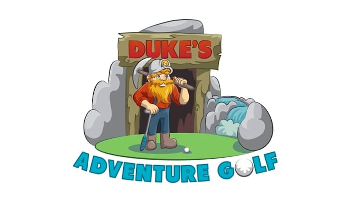 create a beloved mining logo for a miniature golf course