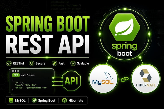 develop java spring boot rest apis with mysql and hibernate
