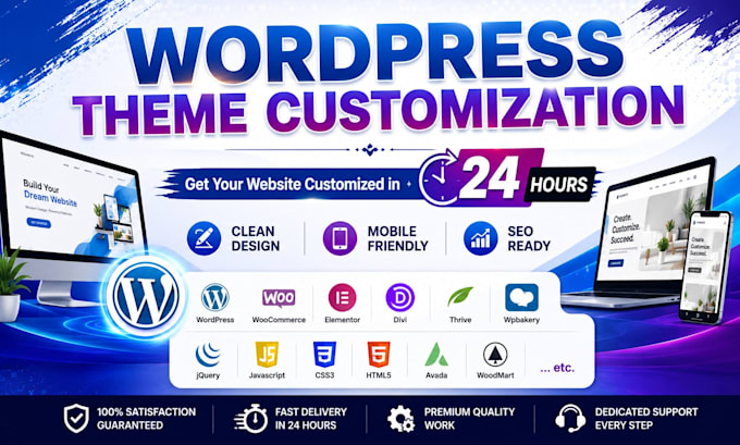 customize wordpress theme, elementor, woocommerce expert