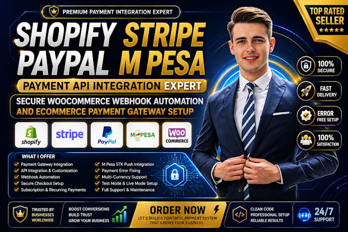 do shopify stripe paypal m pesa payment API webhooks automation woocommerce