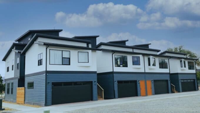 design 3d townhome, rowhouse, terrace design, duplex, multi family housing