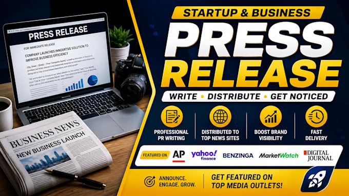 write startup launch press release for your business