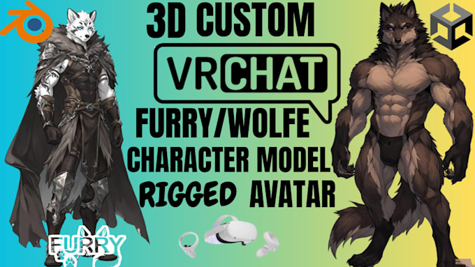 make a unique anime and realistic furry vrchat avatar